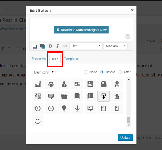 Add Icon to your Button in Classic Editor Add Icon to your Button in Classic Editor
