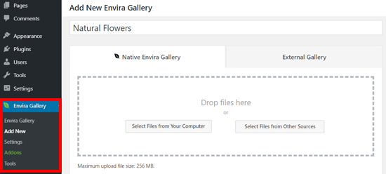 Creating a New Gallery with Envira Gallery WordPress Plugin Creating a New Gallery with Envira Gallery WordPress Plugin