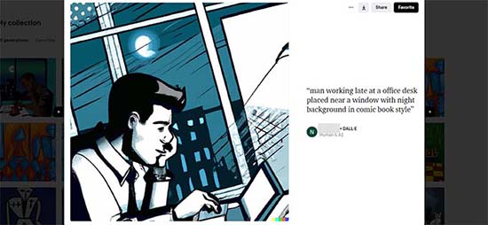 Aperçu d'image style bande dessinée DALL-E