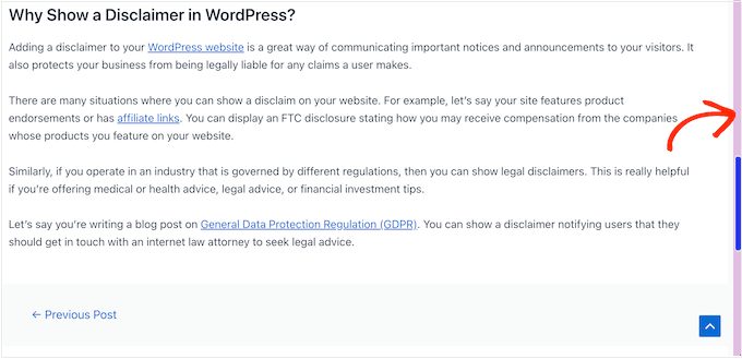 An example of a custom scrollbar in WordPress An example of a custom scrollbar in WordPress