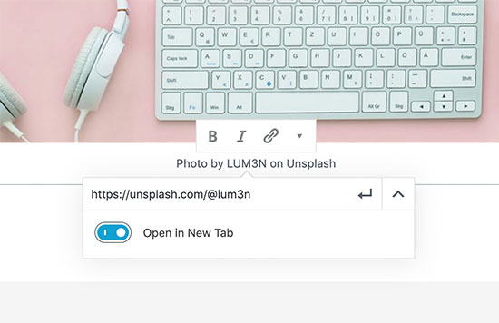 Formater le crédit de la légende et ajouter des liens