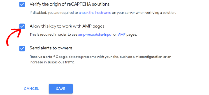 Enable option for keys to work with AMP Enable option for keys to work with AMP