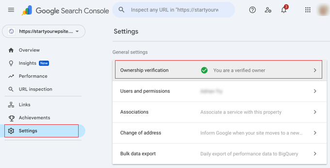 Google Search Console Ownership Verification