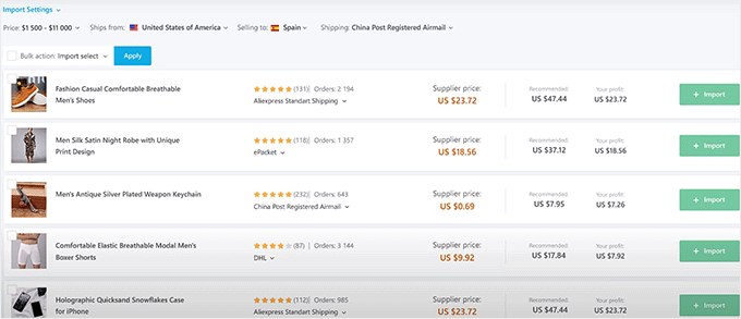 Import products with DropshipMe Import products with DropshipMe