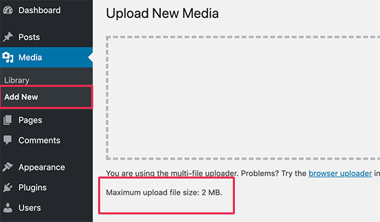 WordPress file upload limit WordPress file upload limit