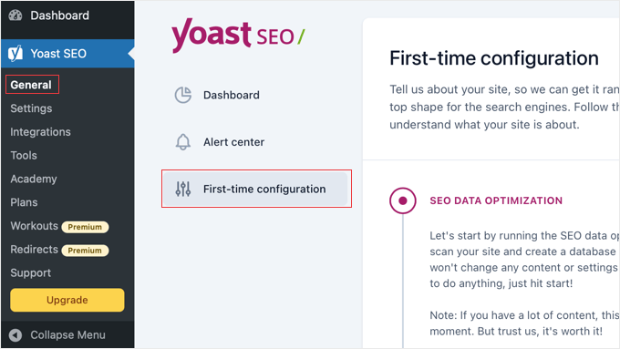 Yoast First-time Configuration