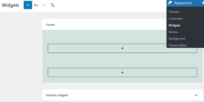 Footer widget area Add a widget