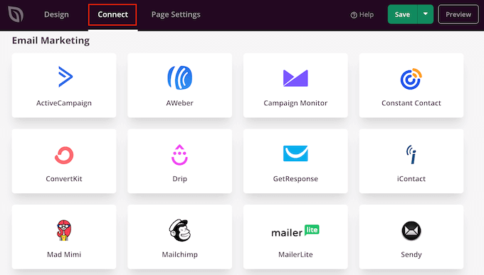 Conectando seu provedor de e-mail ao construtor de páginas SeedProd