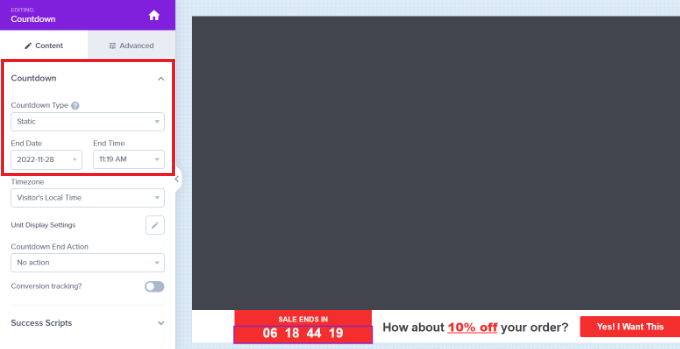 Editați setările cronometrului