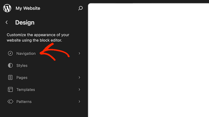Editing your site's navigation block Editing your site's navigation block