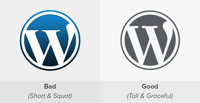WordPress faux vs real logo