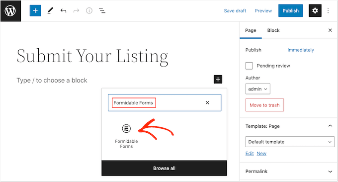 Formidable Forms WordPressブロック Formidable Forms WordPressブロック