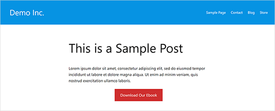 Call to action button preview Call to action button preview