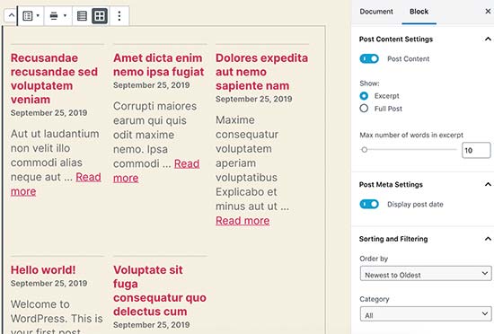 WordPress 5.3で予定されている最新投稿ブロック