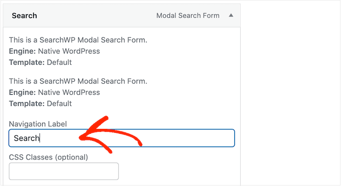 Adding a Search label to the WordPress navigation menu Adding a Search label to the WordPress navigation menu