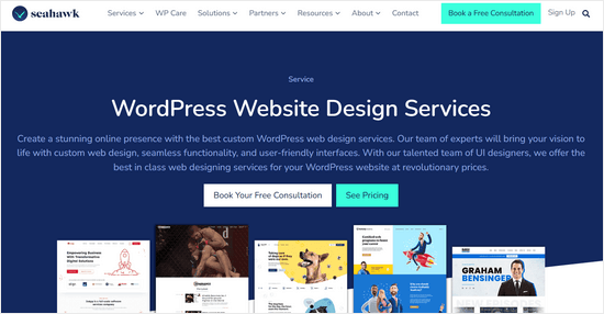 Servicio de diseño de sitios web WordPress de Seahawk