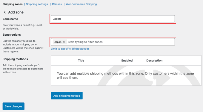 Adding a Shipping Zone in WooCommerce Adding a Shipping Zone in WooCommerce