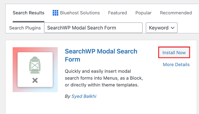 Installazione del modulo di ricerca modale SearchWP