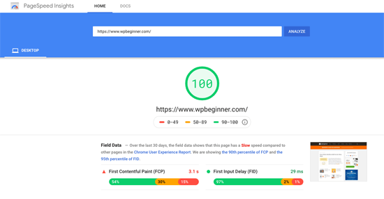 WPBeginner Google Page Speed Test WPBeginner Google Page Speed Test