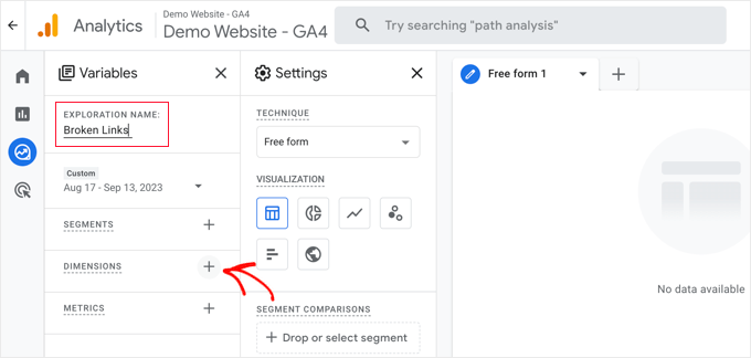 Creating a New Explore Report in Google Analytics Creating a New Explore Report in Google Analytics