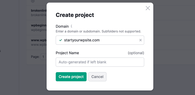 Type a Domain for Your New Site Audit Project Type a Domain for Your New Site Audit Project