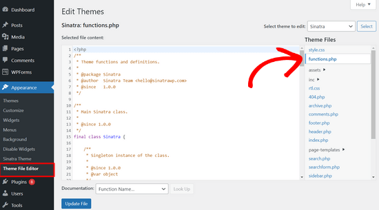 Copy code from theme files Copy code from theme files