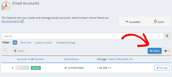 Creați e-mail HostGator