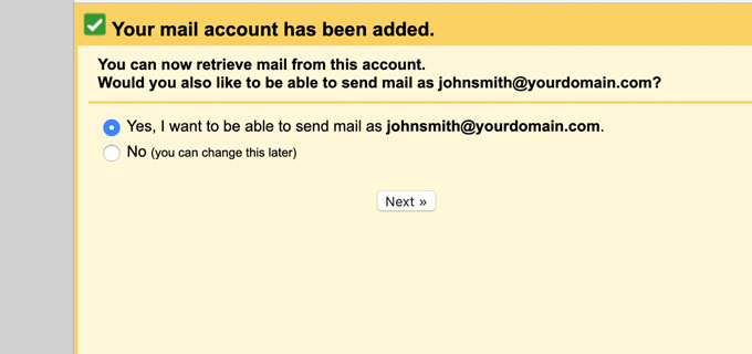 Configurare Gmail pasul 2