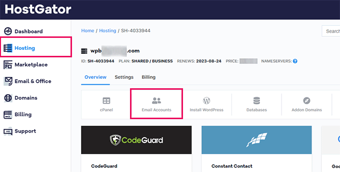 Gestionați conturile de email pentru domeniul dvs.