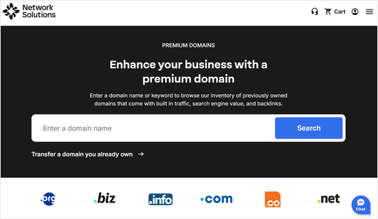 Network Solutions premium domains