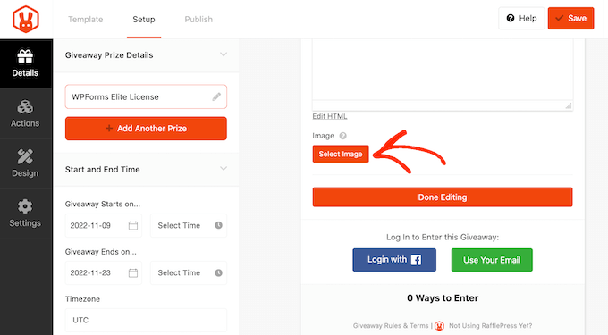 Adding an image to your Facebook giveaway Adding an image to your Facebook giveaway