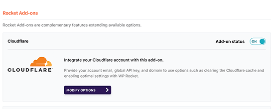 Enabling Cloudflare addon Enabling Cloudflare addon