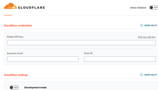 Cloudflare settings Cloudflare settings