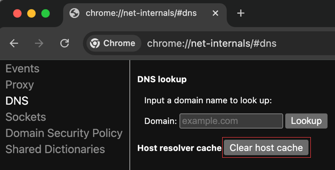 Clearing the Chrome DNS Cache