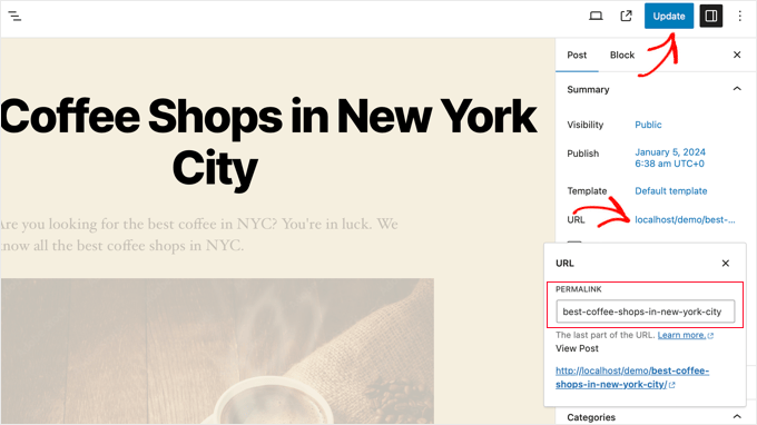 Change post permalink Change post permalink