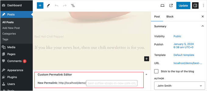 Custom Permalinks Editor Box Custom Permalinks Editor Box