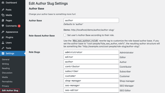Change author base Change author base