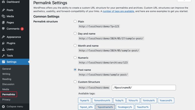 WordPress Permalink Settings WordPress Permalink Settings
