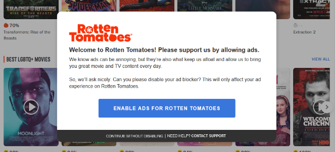 Disable adblocker notice popup Disable adblocker notice popup