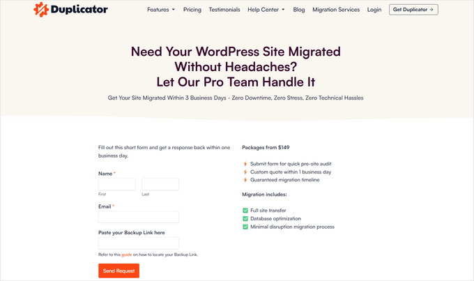 Duplicator WordPress Migration Services