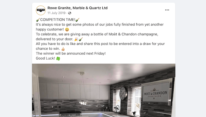 A Facebook giveaway, designed to boost engagement A Facebook giveaway, designed to boost engagement