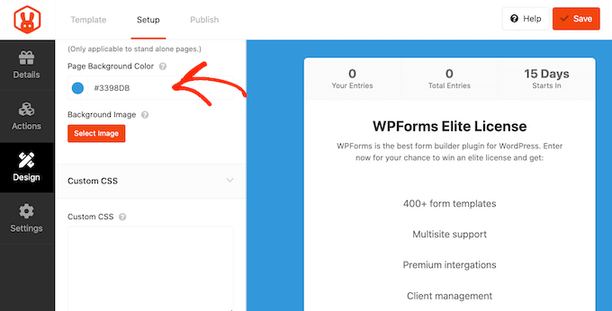 Changing the background color for an online giveaway Changing the background color for an online giveaway