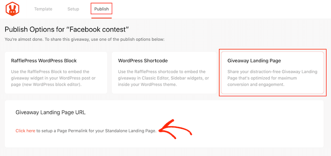 Publishing your Facebook contest as a landing page Publishing your Facebook contest as a landing page