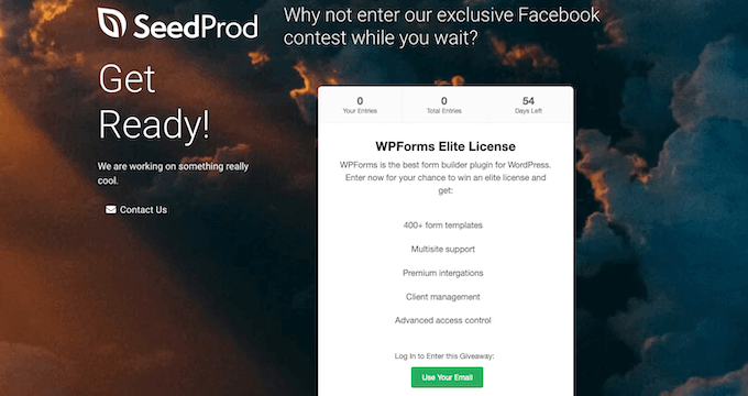 A competition landing page, created using SeedProd A competition landing page, created using SeedProd