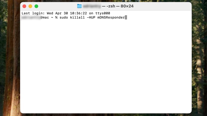 Clearing DNS cache using terminal on macOS