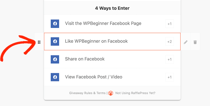 Prioritizing Facebook giveaway actions Prioritizing Facebook giveaway actions