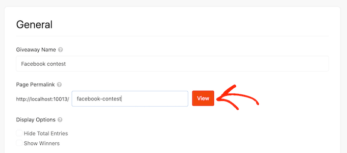 Setting a URL for your giveaway landing page Setting a URL for your giveaway landing page