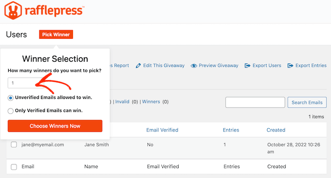 Estrazione casuale di un vincitore con RafflePress Estrazione casuale di un vincitore con RafflePress
