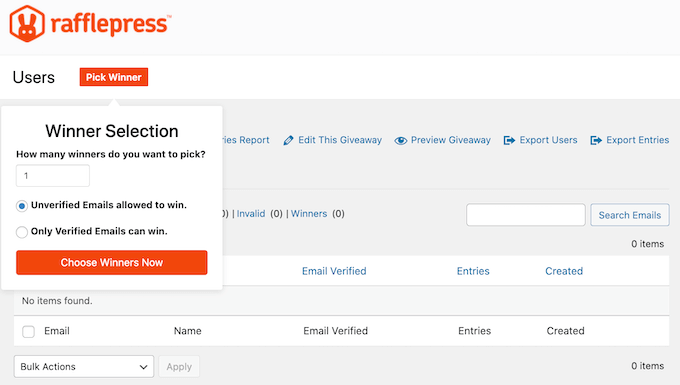 Choosing a winner automatically in WordPress Choosing a winner automatically in WordPress