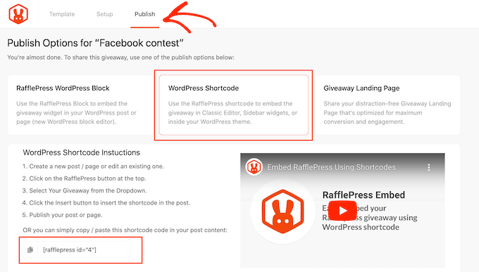 Adding a contest to WordPress using shortcode Adding a contest to WordPress using shortcode